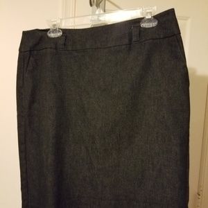 Professional A-line black denim skirt